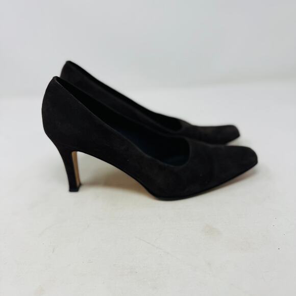 Vintage Renzo Fontanelli Chocolate Brown Suede Pumps Made in Italy Heel Size 8.5 - Picture 7 of 13